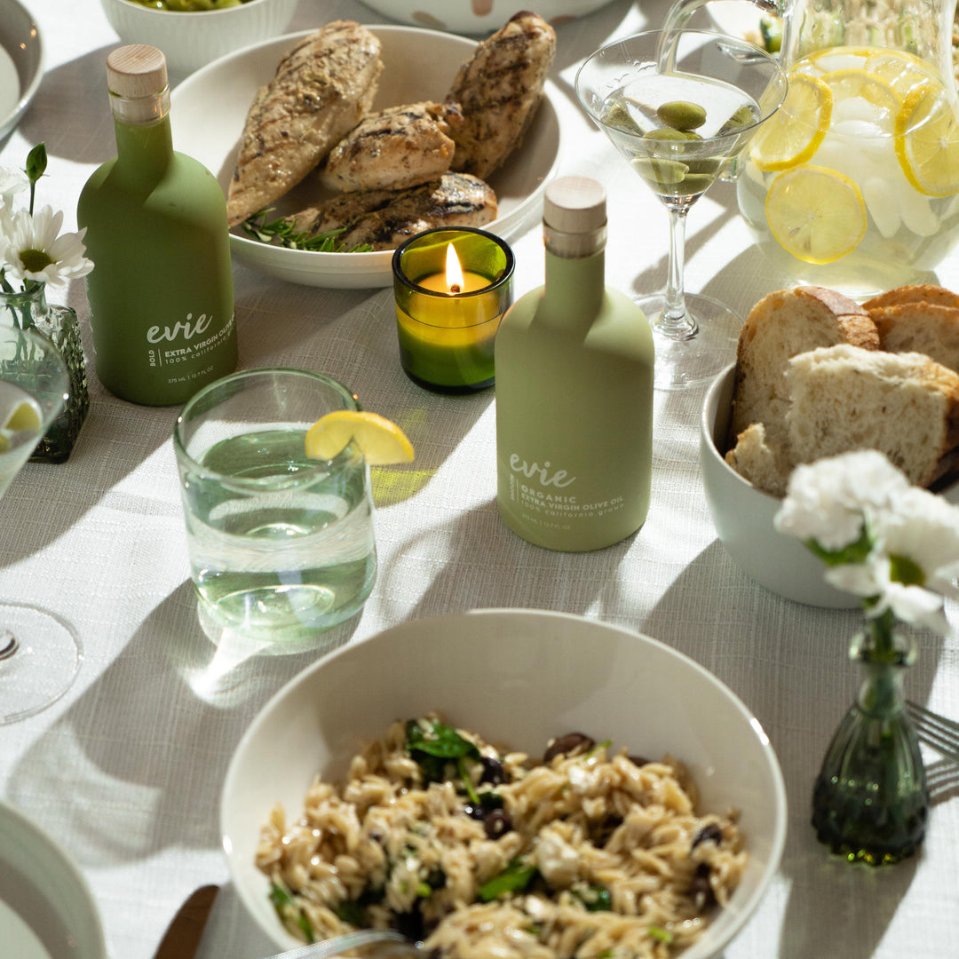 Evie olive oil dinner table